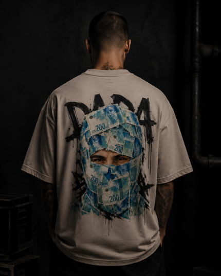 DADA Money Mask Oversized T-Shirt Beige